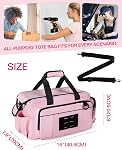 Sac à outils rose pour les femmes, 16 Boîte de rangement d'outils Inches Spacieuse Compartiment principal, Ouverture large, Poches multiples, Poignée rembourrée, Bracelet d'épaule réglable, tactique MOLLE Boucle