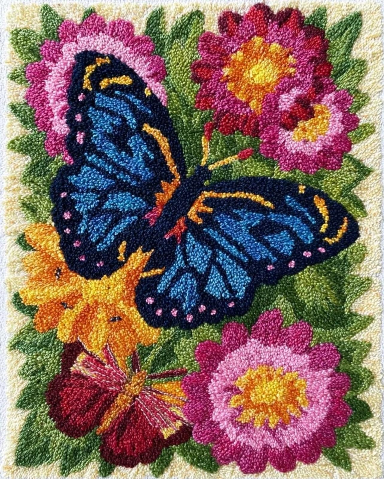 Wallphantom Latch Hook Kits for Kids and Adults,Butterflies and Flowers