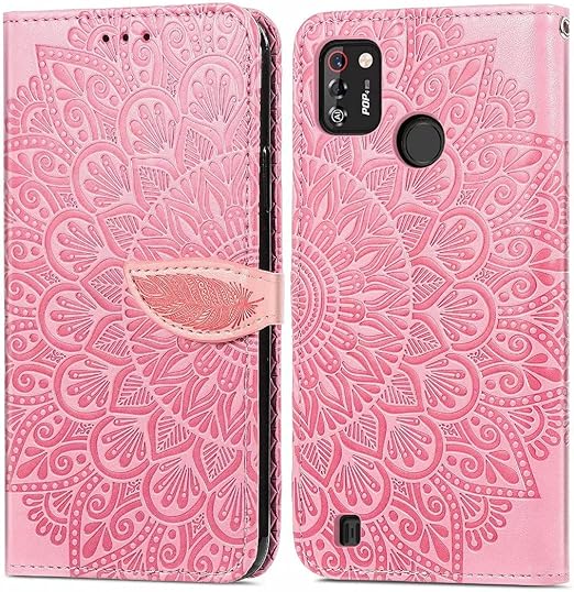 Amazon Com Cwz Wallet Case Compatible With Tecno Pop 4 Pro Card Slots Embossed Flip Pu Leather Magnetic Closure Stand Phone Case Cover With Lanyard For Tecno Pop 4 Pro Pink Cell
