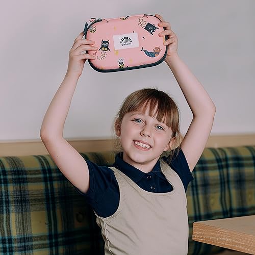 Miniatura 10 de uninni Estuche de lápices color oro rosa para niñas a partir de 3 años, estuche grande para niños con bolsillo de almacenamiento de malla y 2