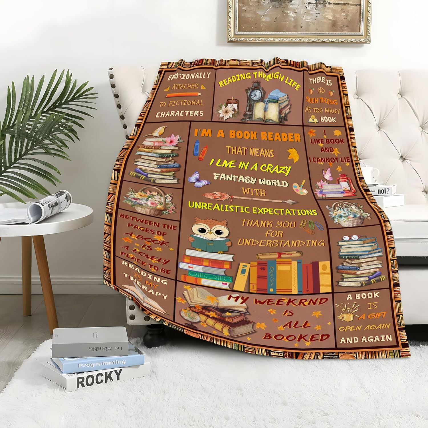 Today a Reader Tomorrow a Leader Book Lovers Blanket, Reader Gifts for Women, for Book Lovers, Bookworm Gifts