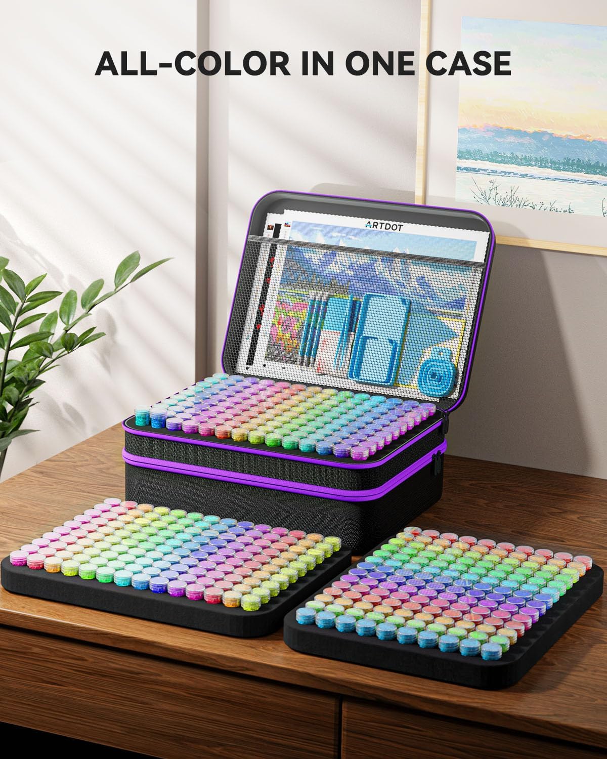 ARTDOT 420 Slots Storage Container for Diamond Art Kits for Adults,Portable Bead Storage Boxes for Diamond Painting Accessories and Tools