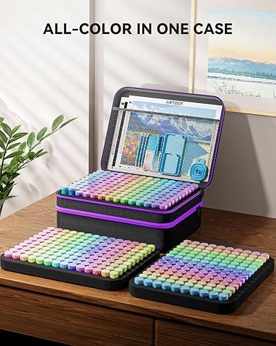 Vista 31 de ARTDOT - Organizador para almacenamiento de accesorios y herramientas para pintura con diamantes 5D, con 120 contenedores para cuentas o joyería