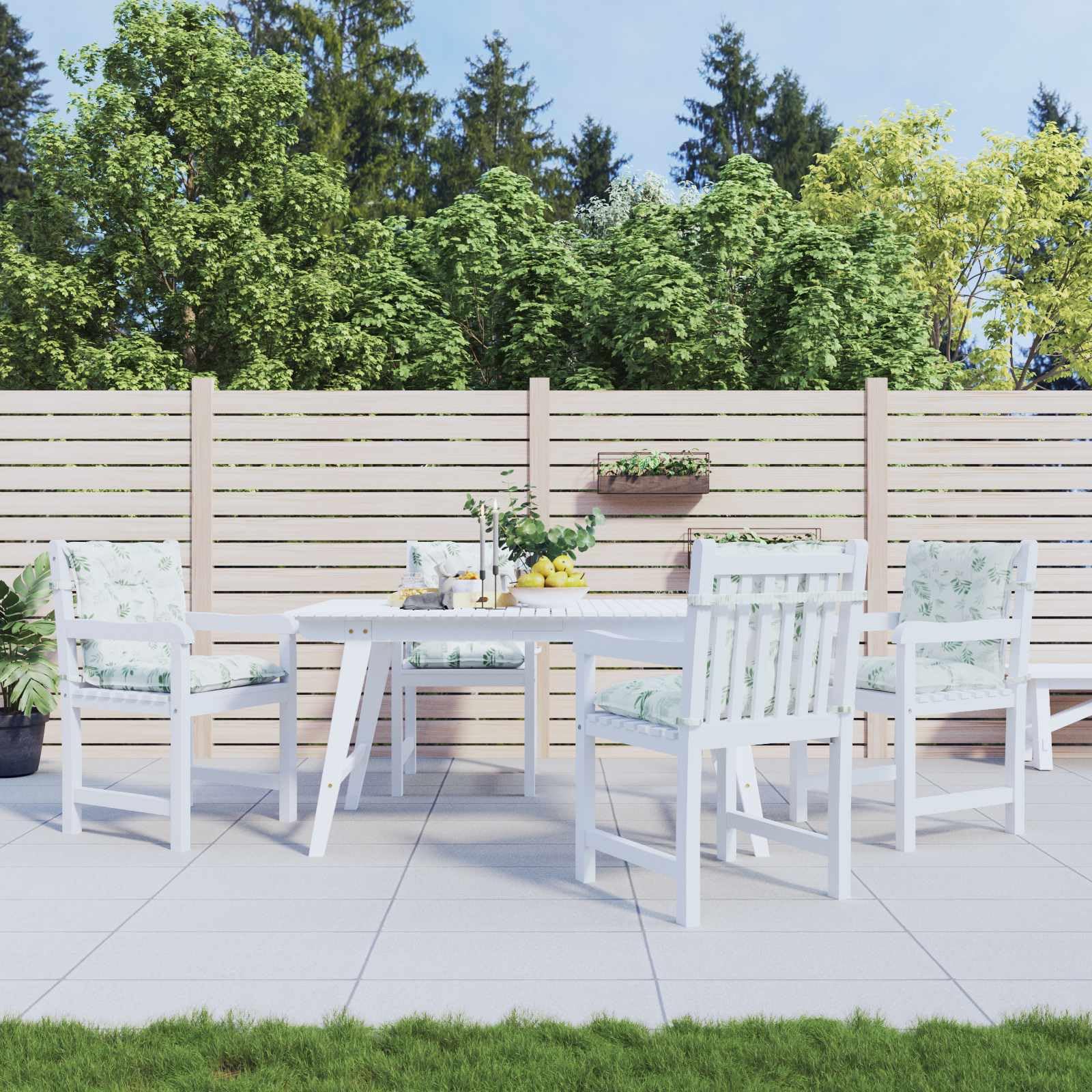 Cuscino da Esterno 100 x 50 x 7 cm 100% poliestere con imbottitura in fibra, design antiscivolo, fascia elastica e laccetti, ideale per sedie da giardino, terrazza, cucina, ufficio