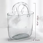 OLEEK Purse vases for Flowers (Handmade) Glass Bag vase -10 Inches- Blue for centerpieces & Fish Bowl - Handbag Unique Flower vase Decorative - Glass Handbag vases for Cute Room Decor