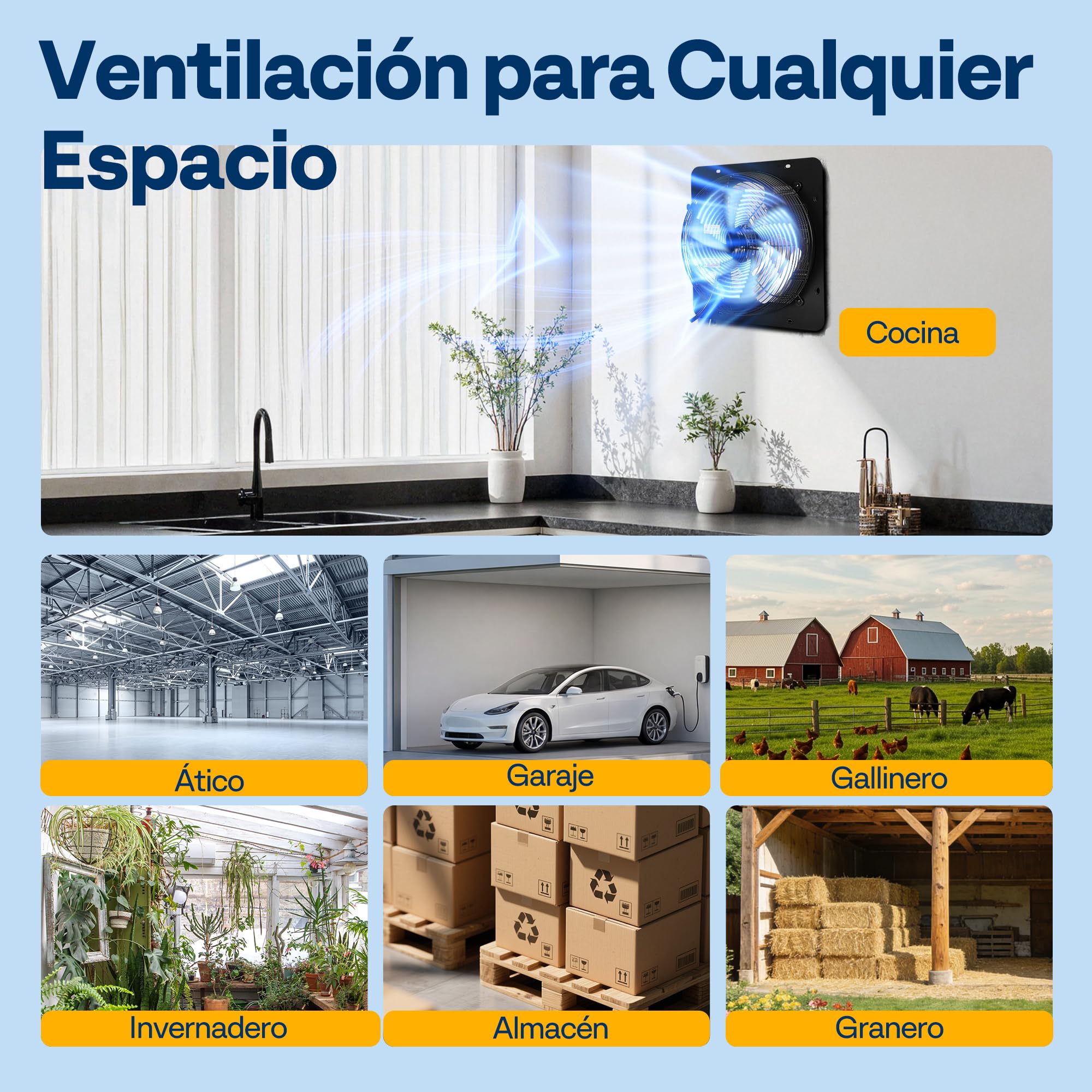 VIVOHOME 300mm Ventilador Extractor de Aire 1305m³/h con Motor EC Temporizador Controlador de Temperatura y Humedad Industrial para Invernadero Sótano Garaje Cocina