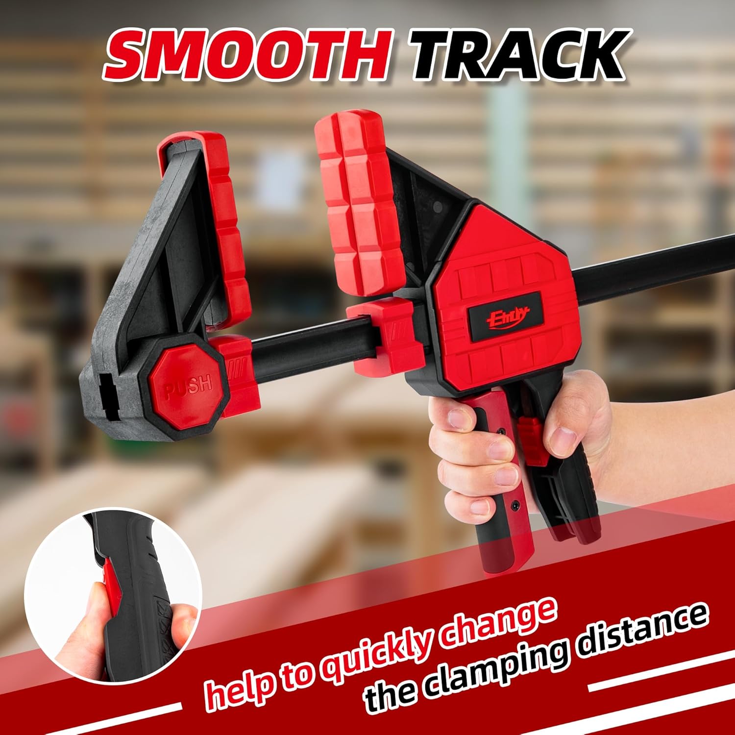 Bar Clamps for Woodworking, 2-Piece 12 Inch Clamps Set with 550 LBS Load Limit, One-Handed Clamp/Spreader, Heavy-Duty Quick-Change F Clamp, Ideal for Woodworking/Carpentry/Home Improvement/DIY