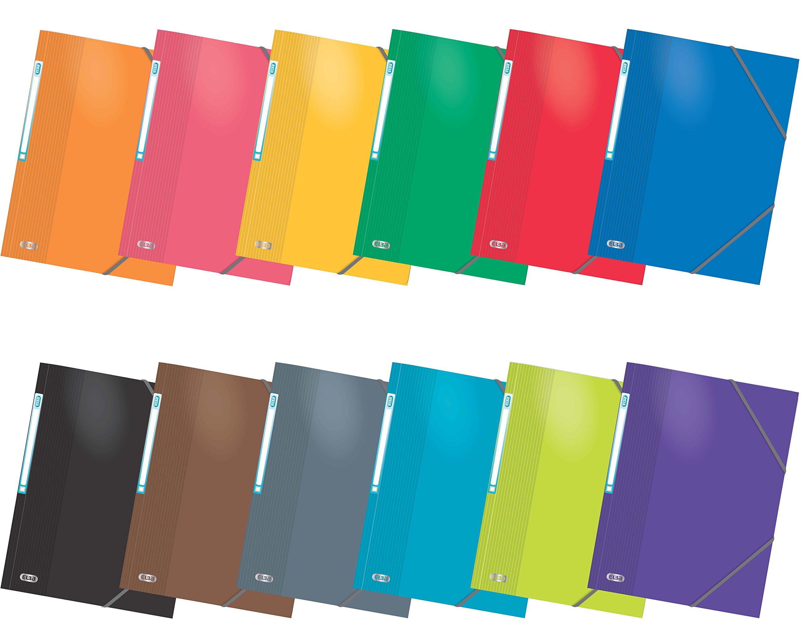 Elba Life Lotto di 24 cartelline con ELASTICO A4 Colori assortiti