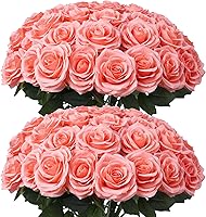Vista 24 de LVEFIT 12 rosas artificiales de seda de color naranja quemado, ramo de rosas de seda de tallo largo para bodas, despedidas de soltera, fiestas