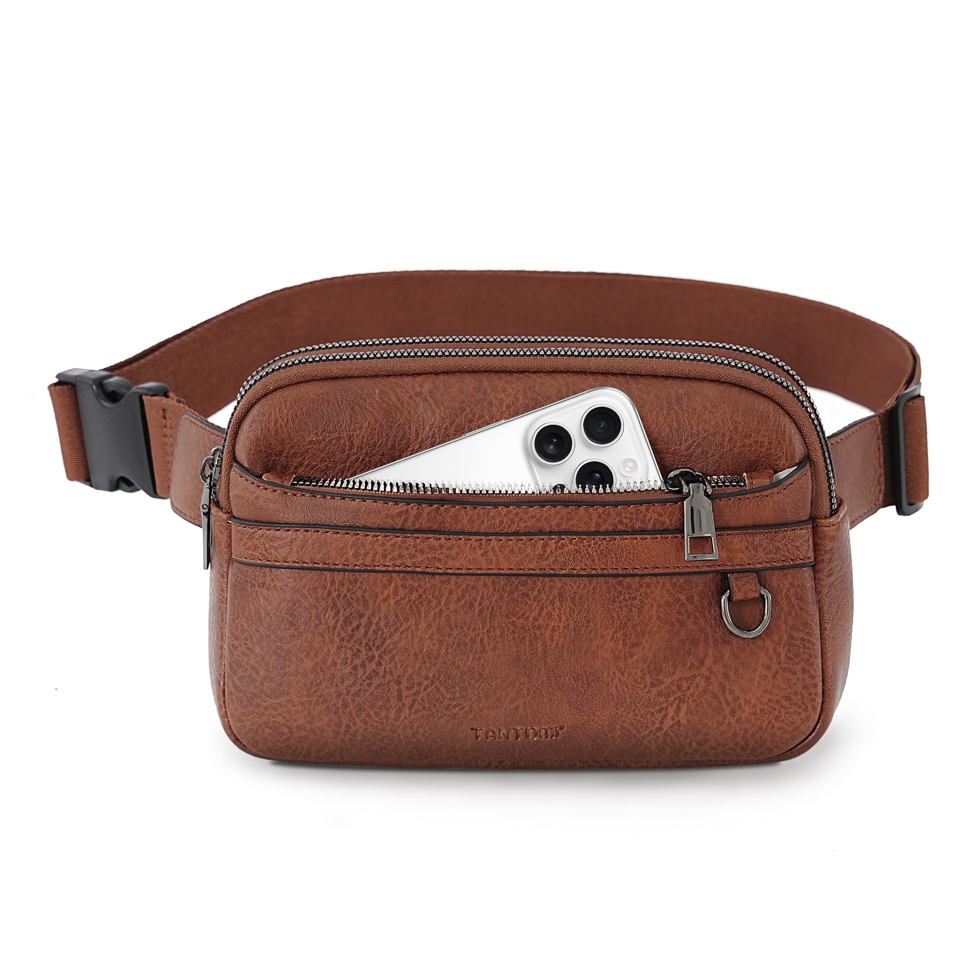 TAMTOMI Umhängetasche Damen, Bauchtasche Damen Elegant Gürteltasche Damen mit Zwei-Wege-Reißverschluss, Crossbody Bag Mode Hüfttaschen mit verstellbarem Riemen
