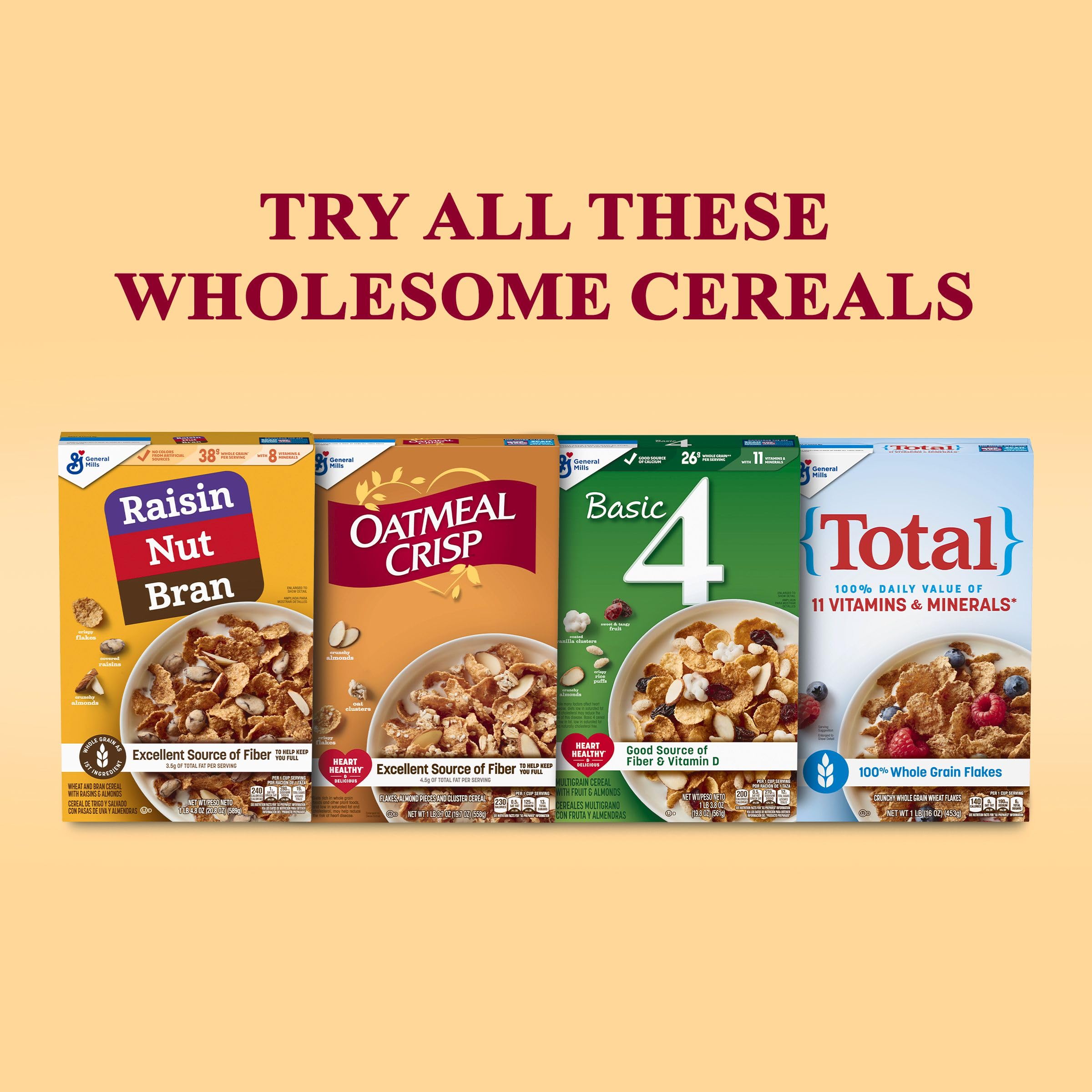 Cereal básico 4 Healthy Heart Healthy, Fruta y Nut Fibra Cereal con grano entero, 19.8 oz (paquete de 6)
