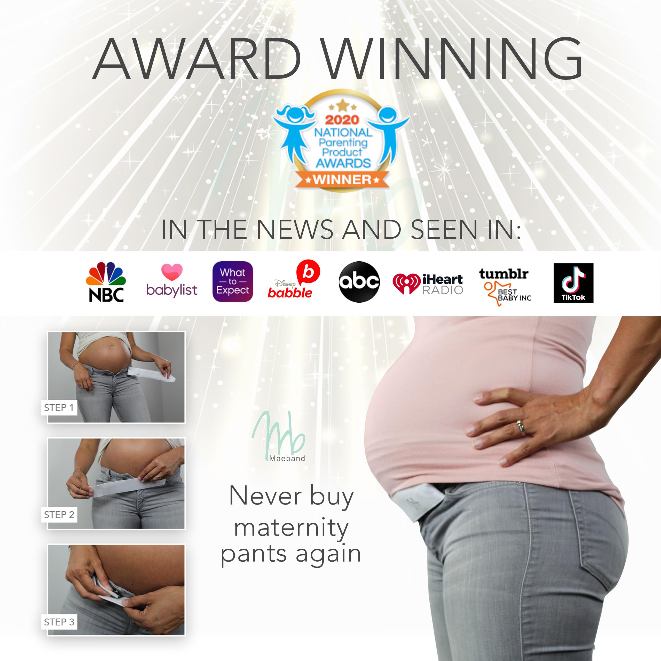 Maeband Ceinture de grossesse ceinture maternité - transformez votre jeans femme en pantalon grossesse - ceinture femme enceinte