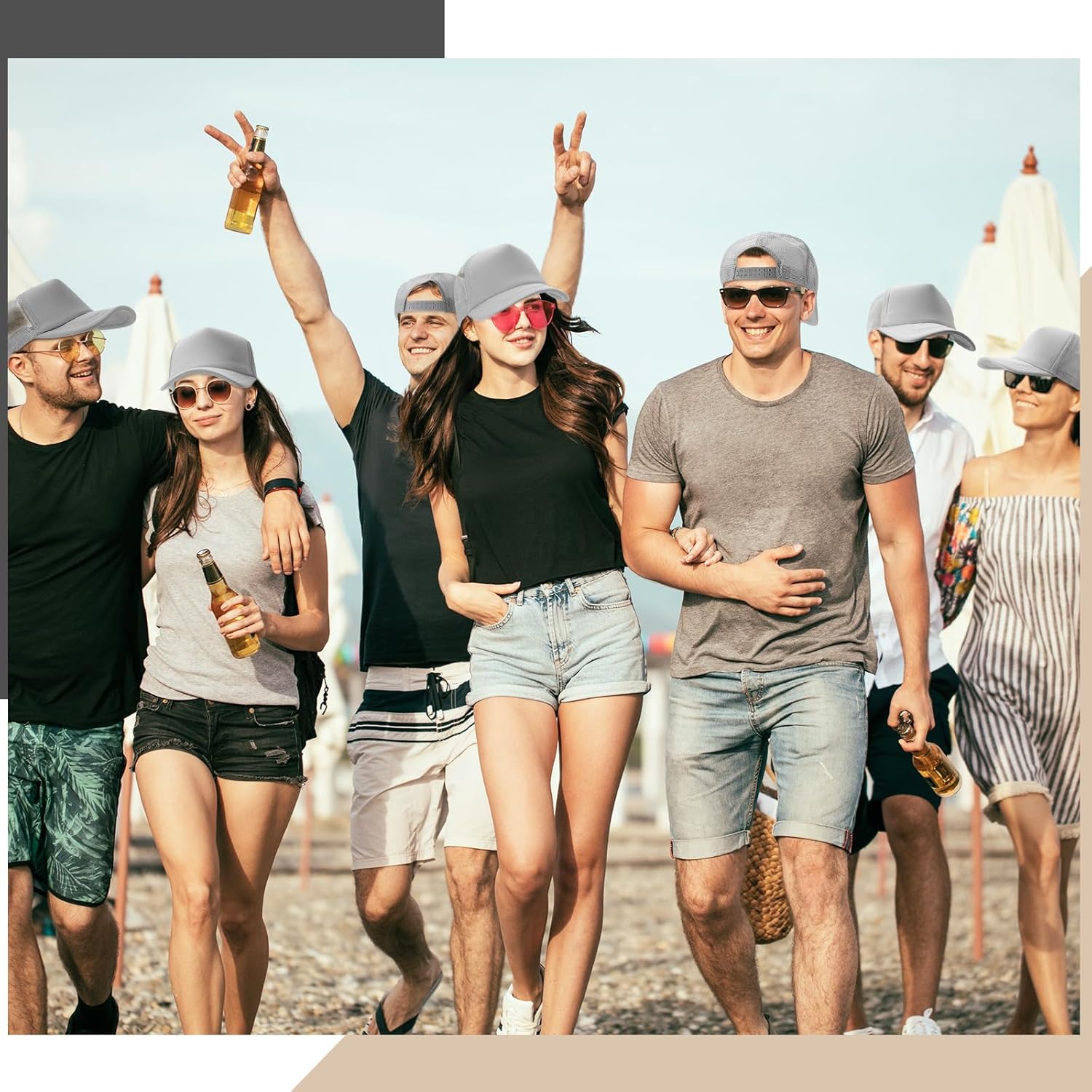 Hercicy 40 Pack Sublimation Blank Trucker Hat Bulk Baseball Cap Adjustable Mesh Unisex Polyester Hat Heat Transfer - Image 7