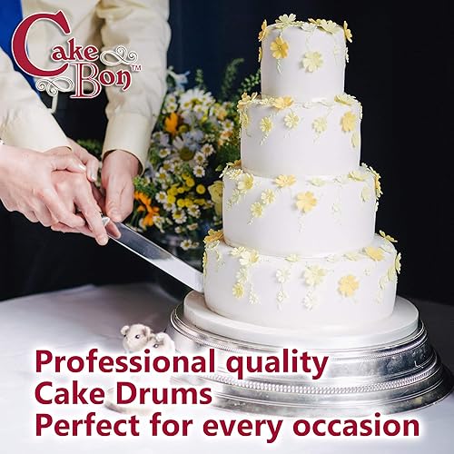 Miniatura 8 de Cakebon Tablas de plástico para tartas de 10 pulgadas 12 pulgada de grosor, también conocidas como tambores para pasteles o rondas de pastel,