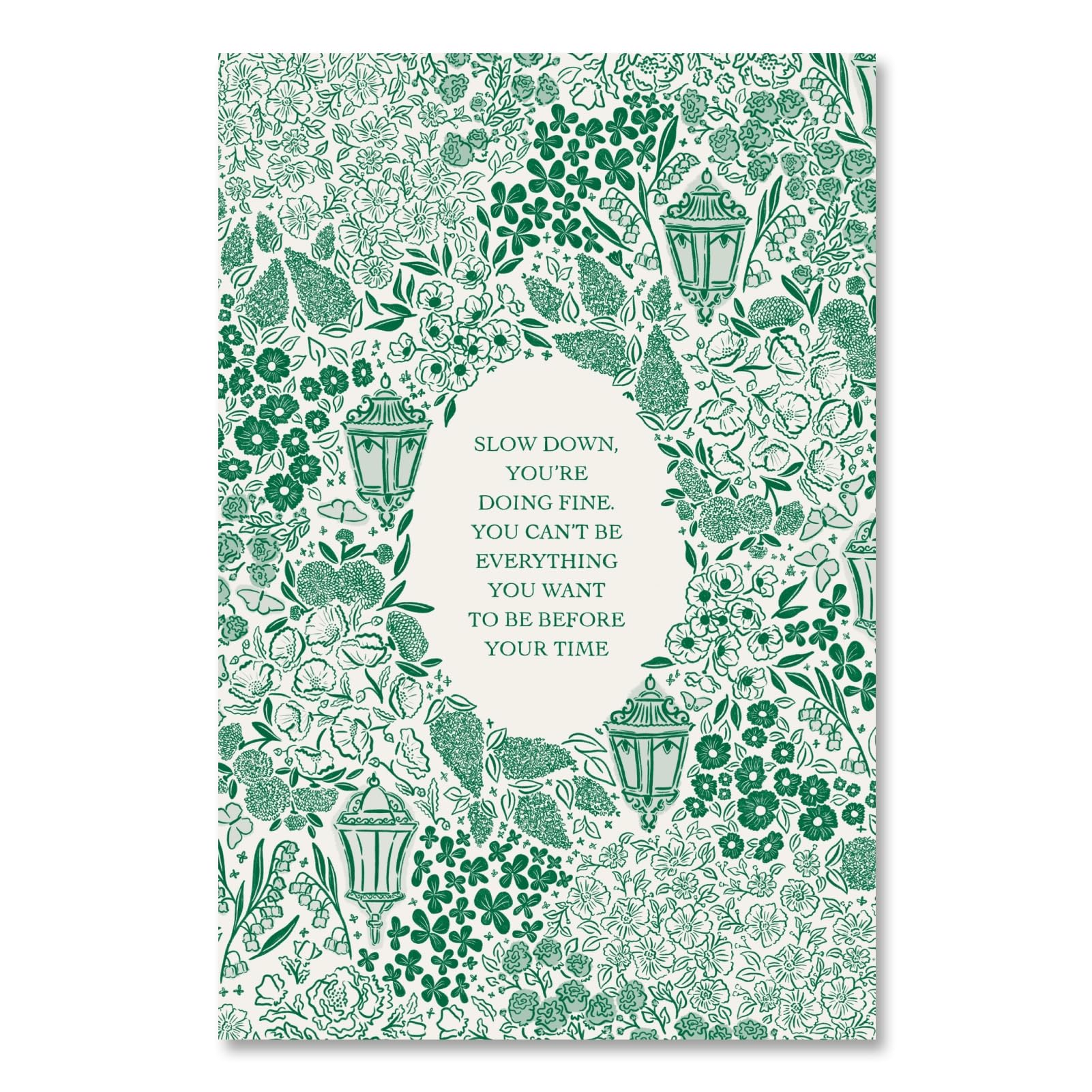 HUYKON Slow Down Youre Doing Fine Music Poster Vintage Song Lyric Green Wall Art Retro Positive Quote Motivational