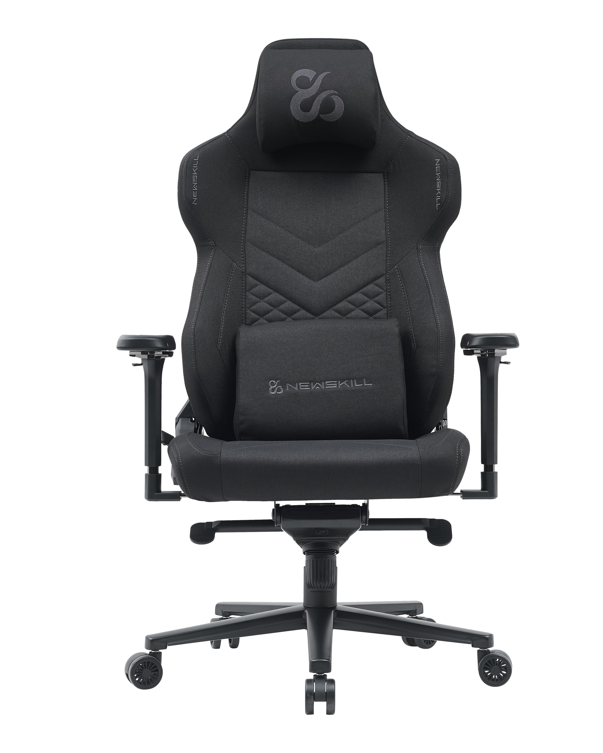 NEWSKILL Banshee Pro – Silla Gaming con Reclinación 180°, Reposabrazos 4D, Soporte Lumbar, Tela Transpirable, Color Negro