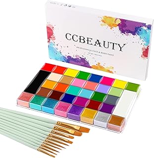 CCbeauty 36 Colors Face Body Paint Oil Professional Flash Non-Toxic Hypoallergenic Halloween Artist Fancy Cosplay Party SF...