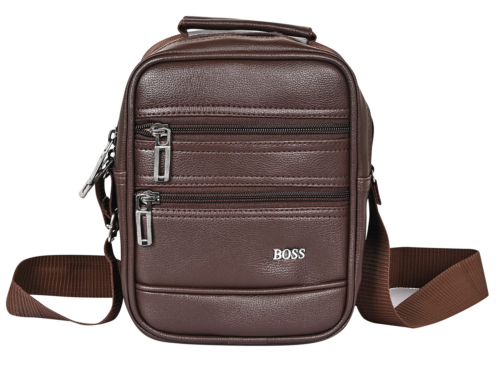 Mocha Brown Leather Stylish Messenger Sling Bag for Men | gift items for men birthday special | Diwali corporate gifts for employees clients | Mens Father Husband gift items-image-37