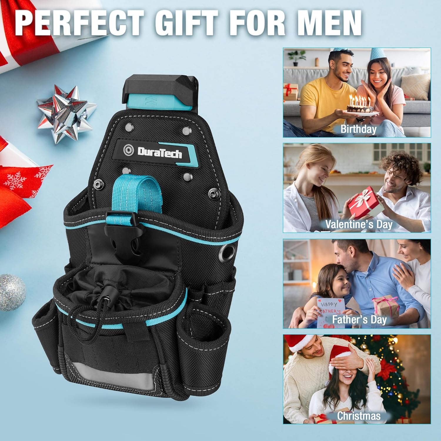 DuraTech Drill Holster with Quick Release Buckle, Driver Holster with Side Bit Pocket, Drill Holder with Holder Strap, Fits Most Belts for Electric Drills, DIY & Jobsite Use - Image 9