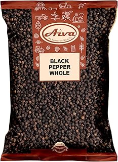 Aiva Black Tellicherry Peppercorns Black Pepper Whole (5 LB Bulk) | Black Pepper Spice for Cooking, Seasoning, and Grinding | Indian Origin