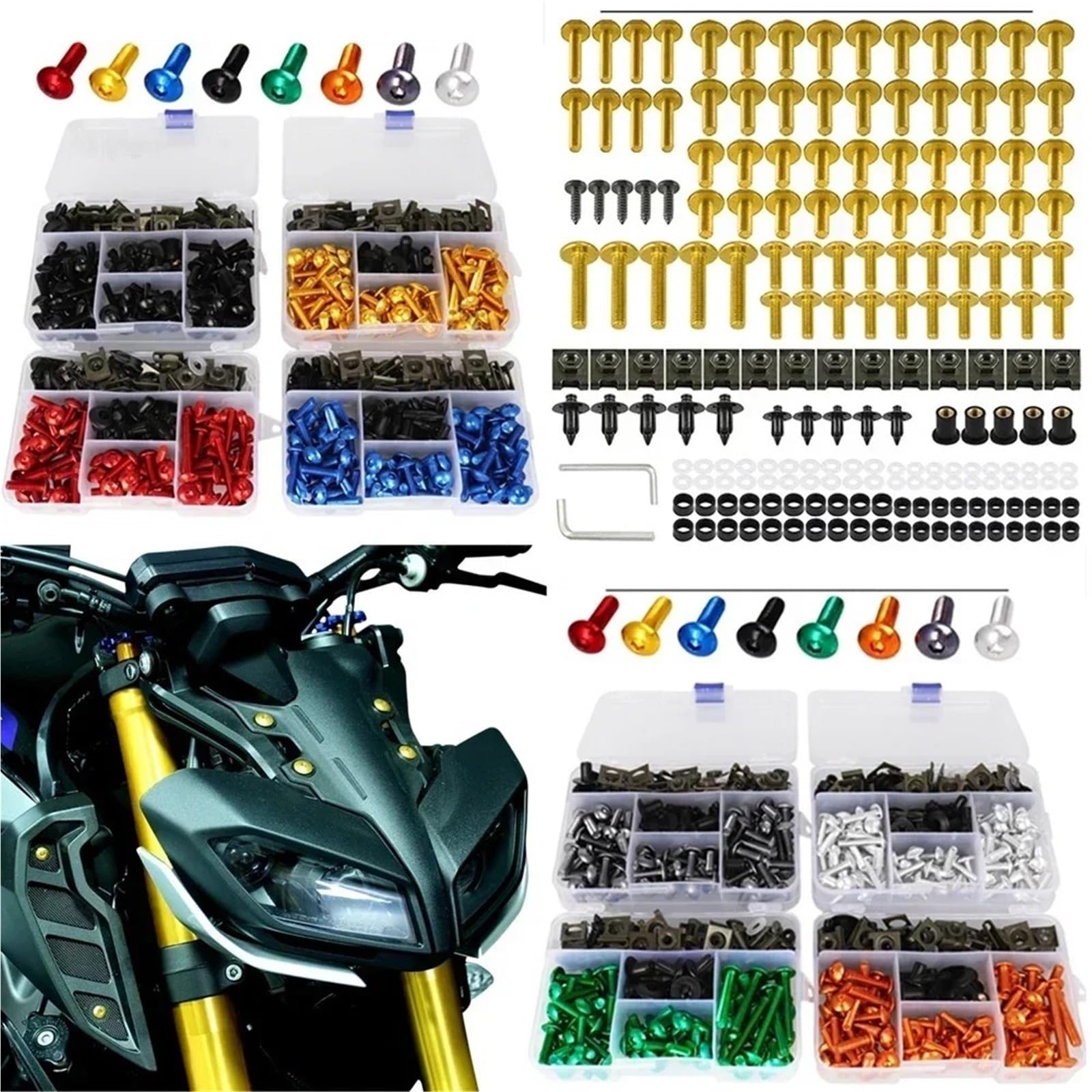 Tornillos para Carenado De Motocicleta para Vespa LX50 LX125 LX150 Ie LX Touring 50 125 150 150IE Kit Tuercas Y Clips Tornillos De Fijación Parabrisas(Rojo)