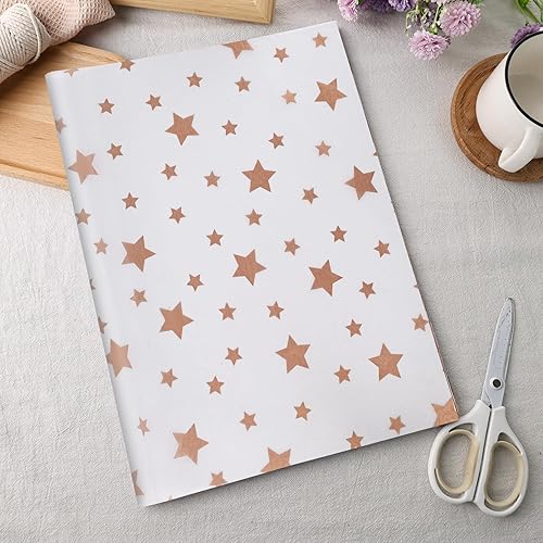 Miniatura 6 de VGOODALL 100 hojas de papel de seda a granel, papel de seda metálico de rayas de oro rosa dorado para envolver regalos, cumpleaños, boda, 20 x 14