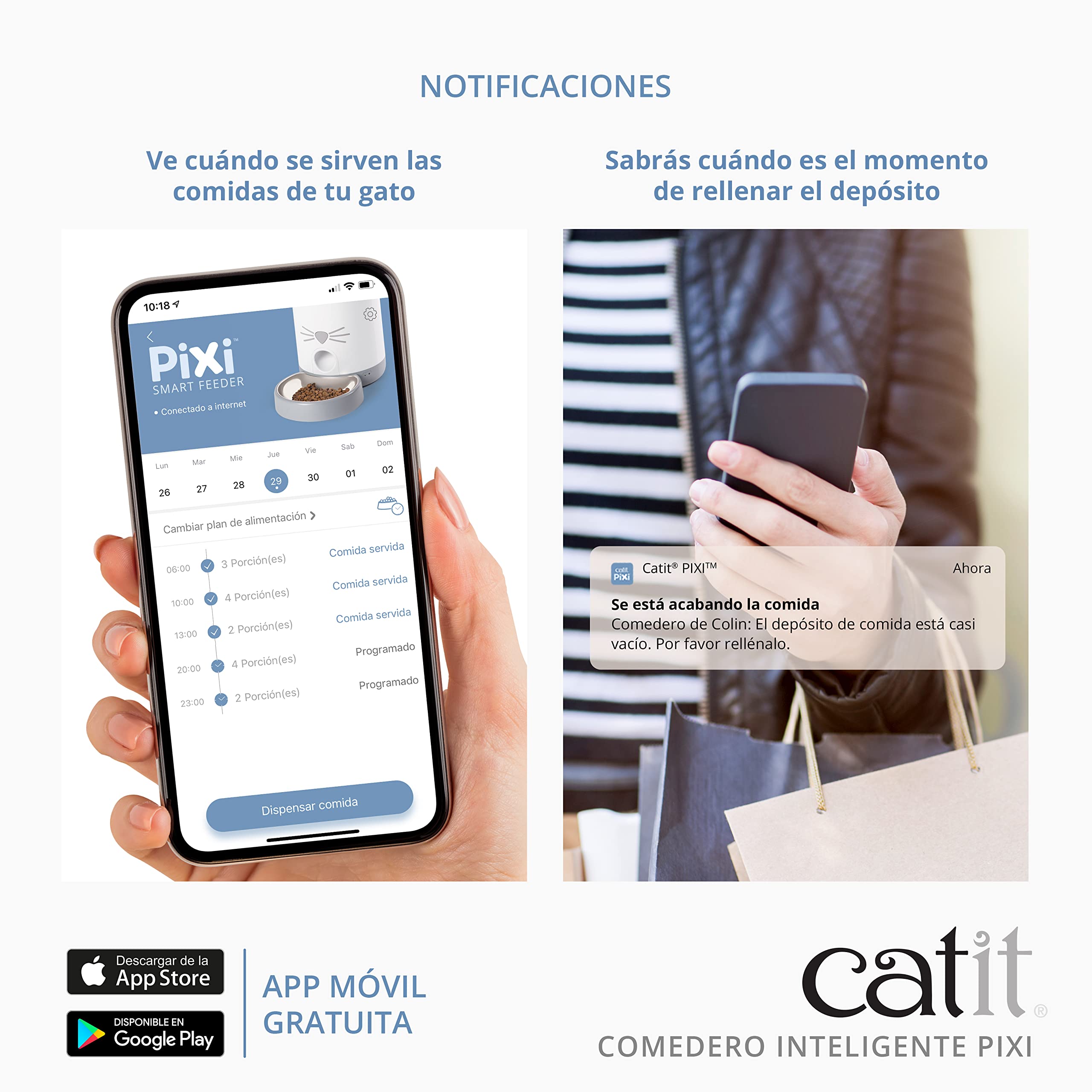 Catit PIXI Comedero Inteligente para gatos - capacidad del depósito de 1.2 Kg