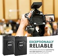 Vista 3 de Movo WMIC50 Sistema de micrófono inalámbrico Lavalier de 2.4 GHz con antena integrada de 164 pies