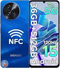 DOOGEE NOTE59PRO+ Smartphone 5G, 36GB RAM+512GB ROM 2TB Ampliable Telefono Movil Android 15, 6,75 HD+120Hz, Octa Core Telefonos Moviles 6250mAh 50MP+8MP Cámara Widevine L1, OTG/GPS/Face ID/Huella/NFC