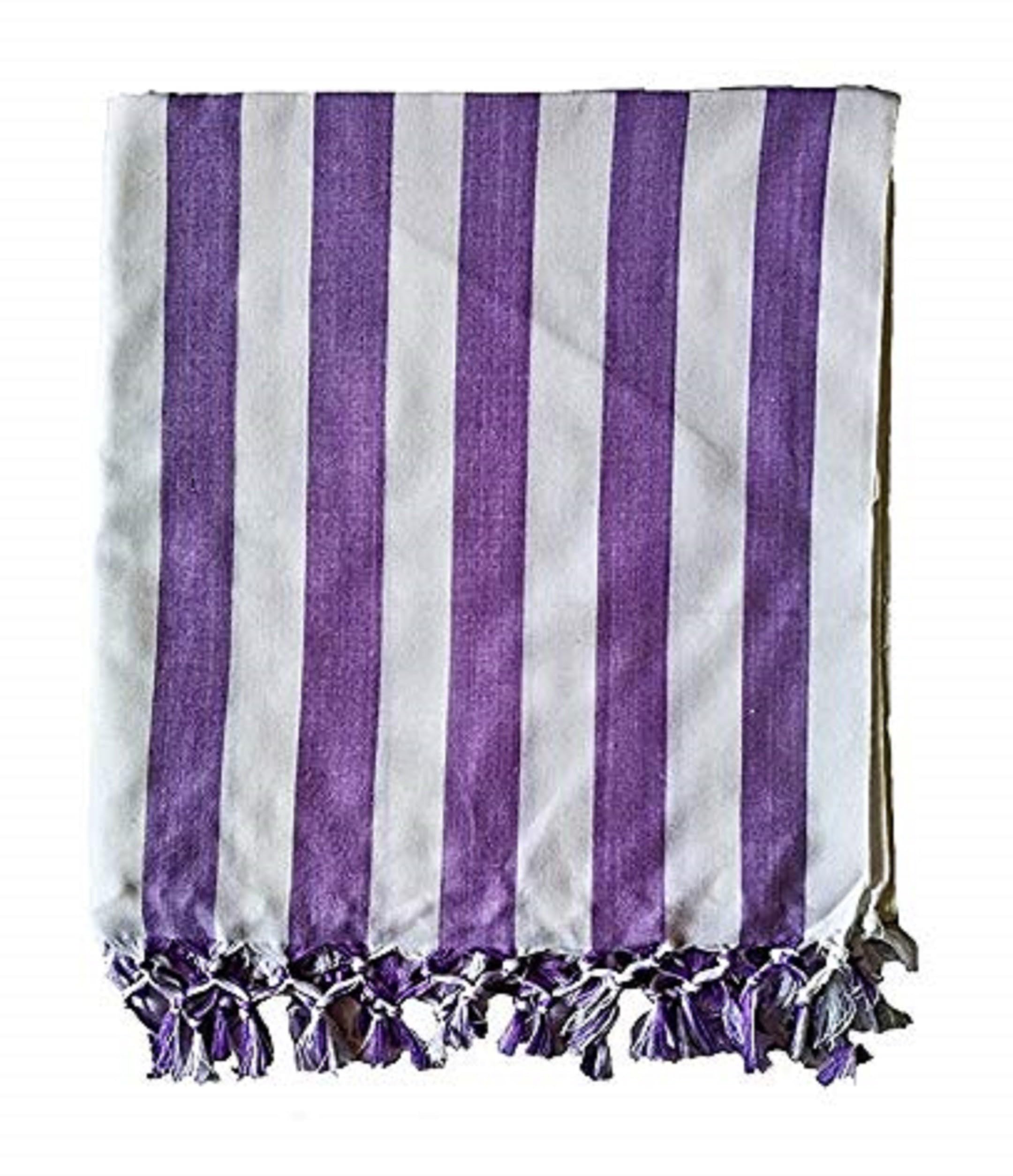 BZ_ Striped Single Top Sheet for AC Room (Cotton, Purple)-image-16