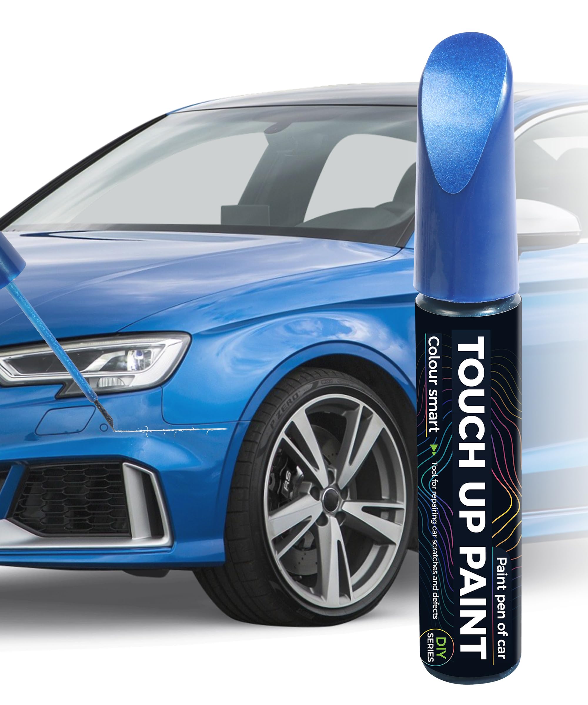 Touch Up Paint Pen - Erase Car Scratches, Car Paint Scratch Repair, Quick and Easy Repair (Blue)