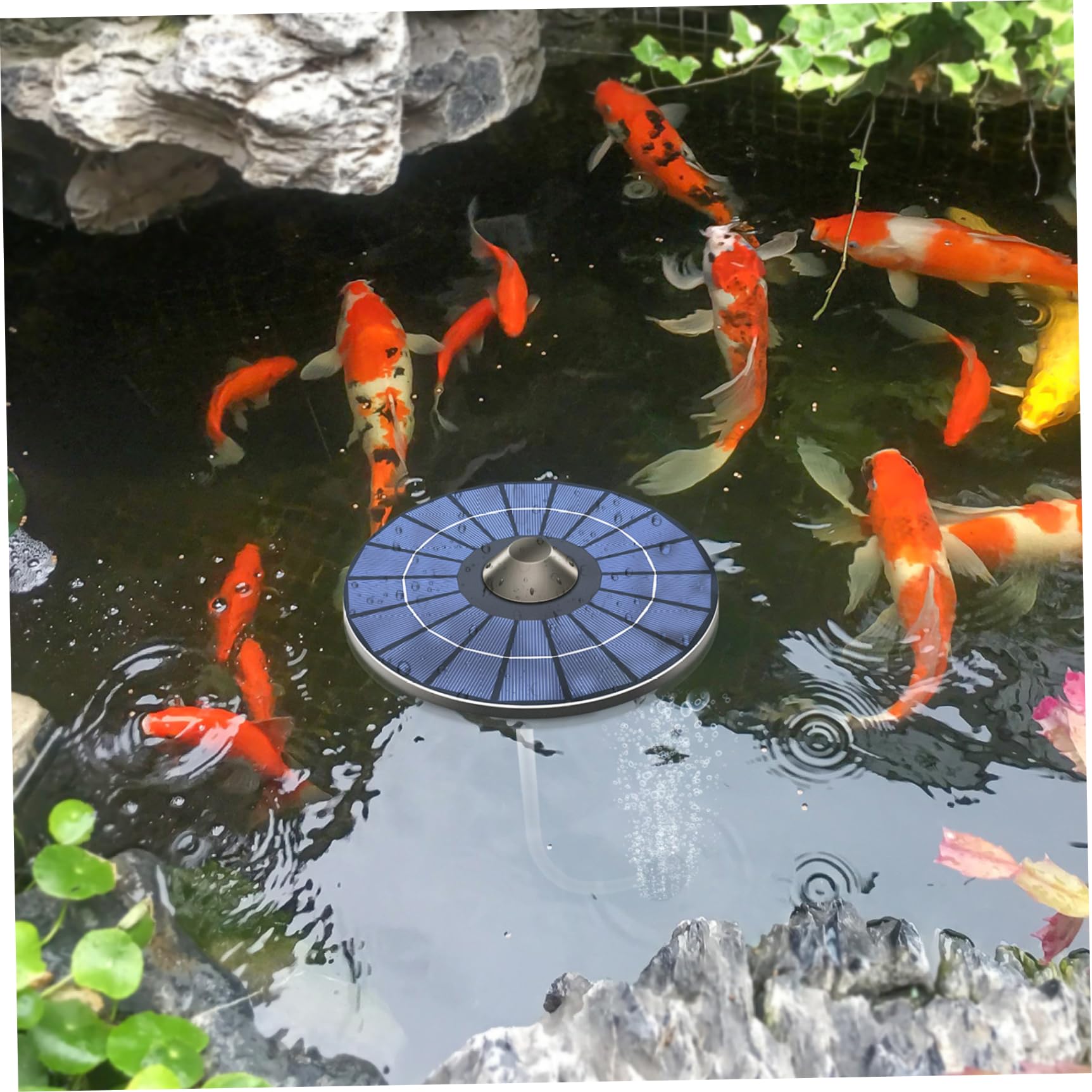 Aerator Solaire pour l'étang, aérateur Solaire étang, 2, 5 W alimenté avec des tuyaux d'air et des Pierres à Bulles pour Les fontaines et Les Aquariums