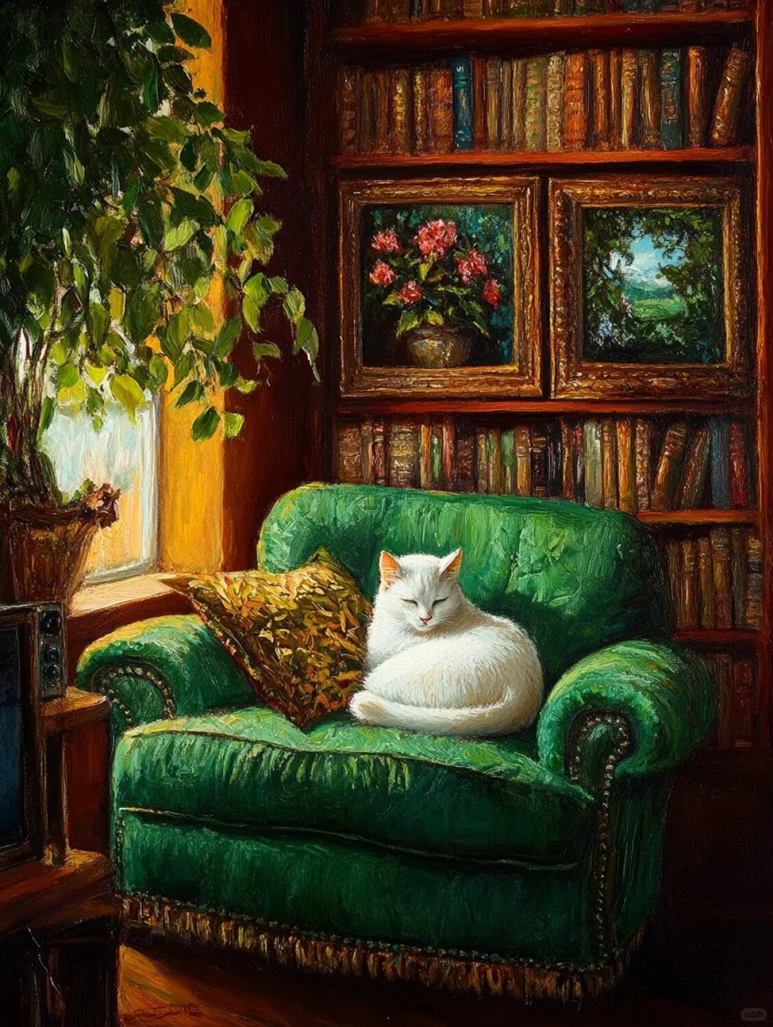 AxiangziK DIY Cross Stitch Kit gato en el sofá 11CT 80x100cm