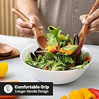 Vista 6 de Juego de utensilios de cocina de madera, 9 piezas, cucharas de cocina de madera de teca para cocinar, duradero, agarre cómodo, antiadherente