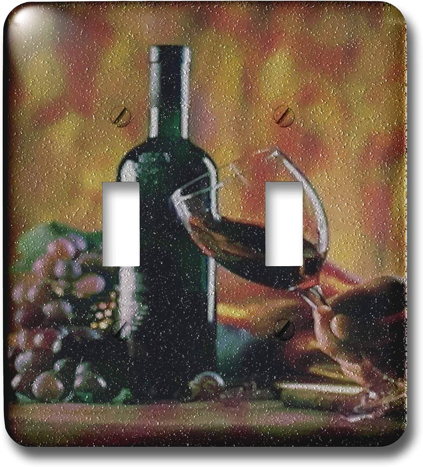 3dRose LLC lsp_36496_2 Glass Of Wine In Napa, Double Toggle Switch