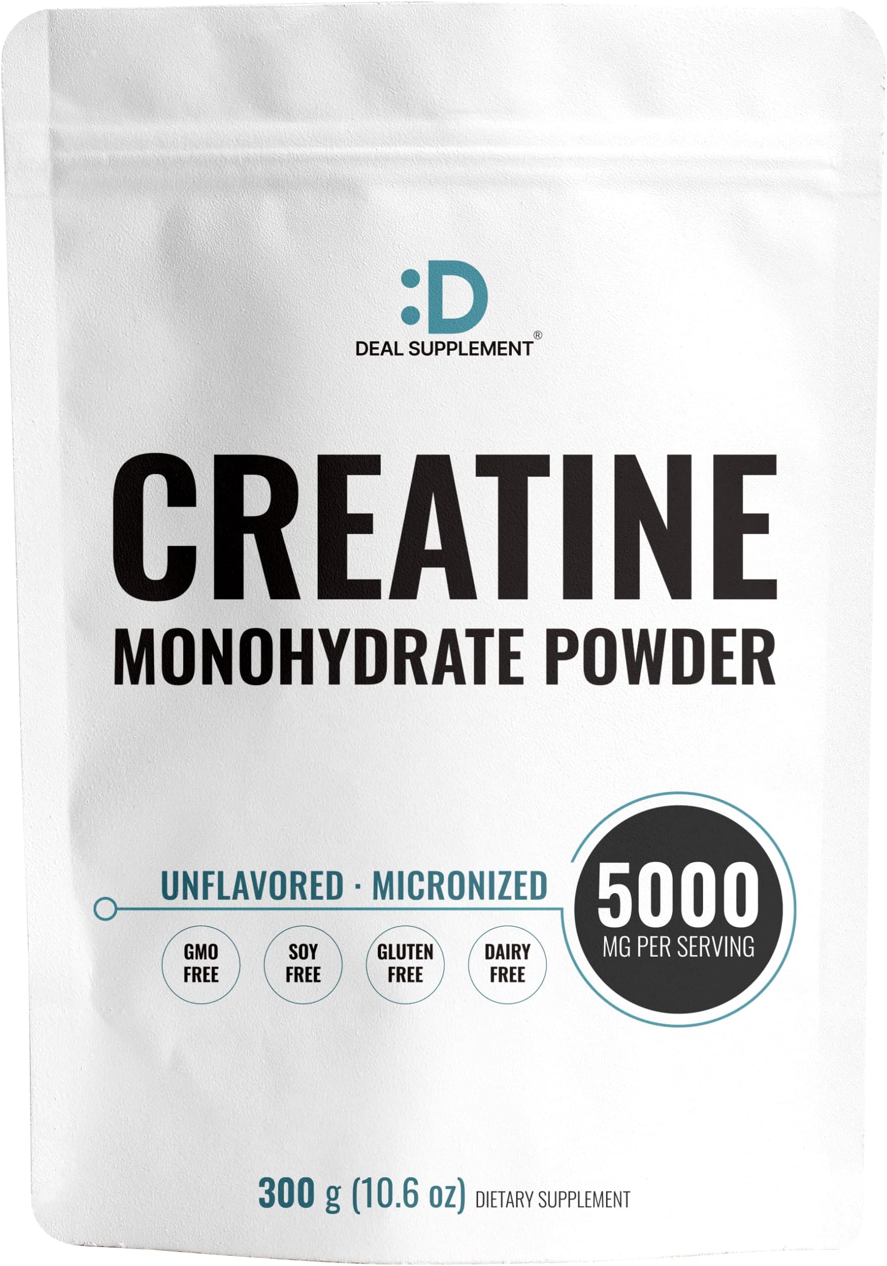 Instant Creatine Monohydrate Powder, 5g Per Serving – 60 Servings | Micronized, Unflavored, Fast Absorbing Formula | Supports Strength, Power & High-Intensity Training | Vegan, Keto, Non-GMO