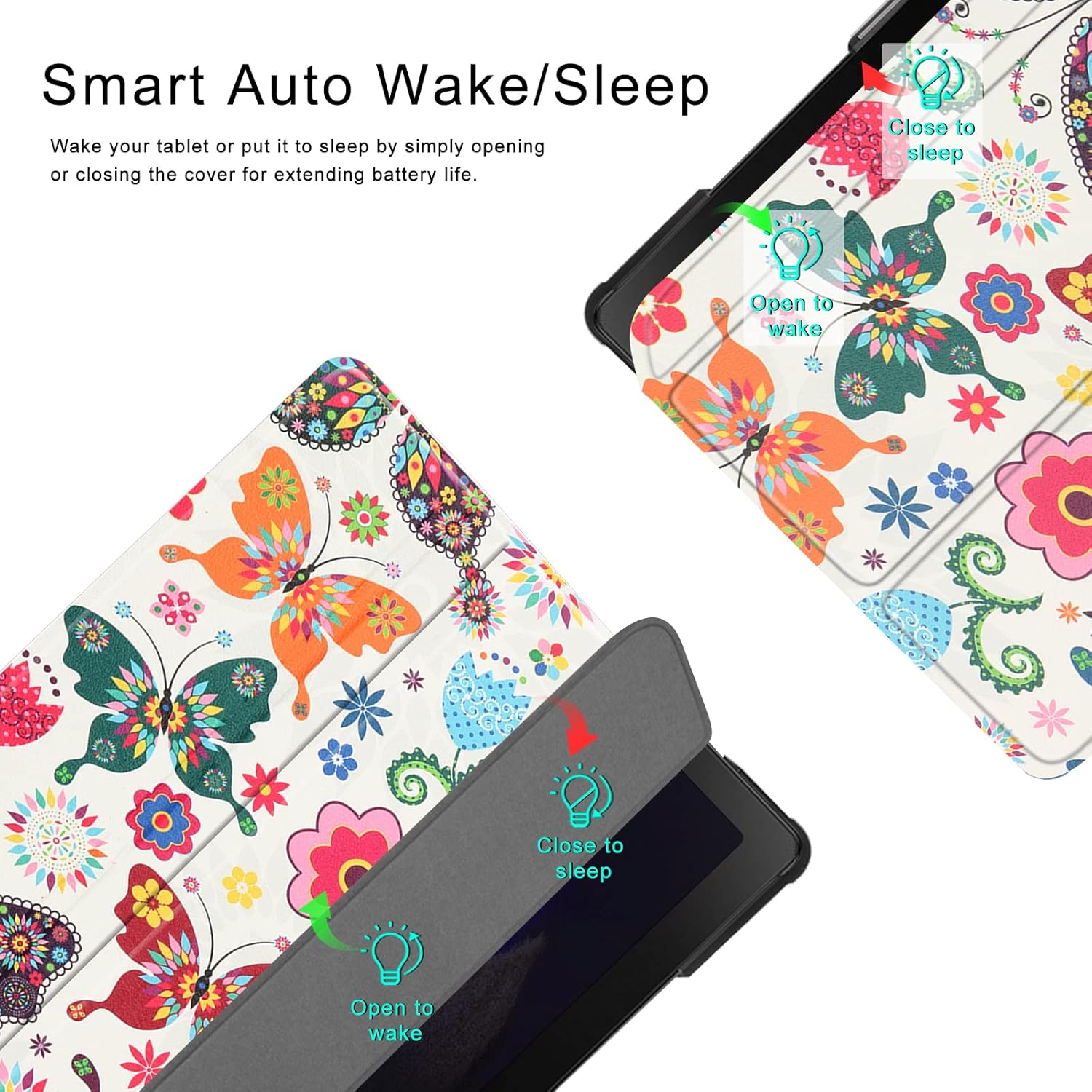 Janmitta Tablet Case for Samsung Galaxy Tab A8 10.5 Inch 2022,Ultra Light Slim Fit Shockproof Trifold Stand Cover with Smart Auto Wake/Sleep[Hard Back Shell],SM-X200/X205/X207 Butterfly : Electronics