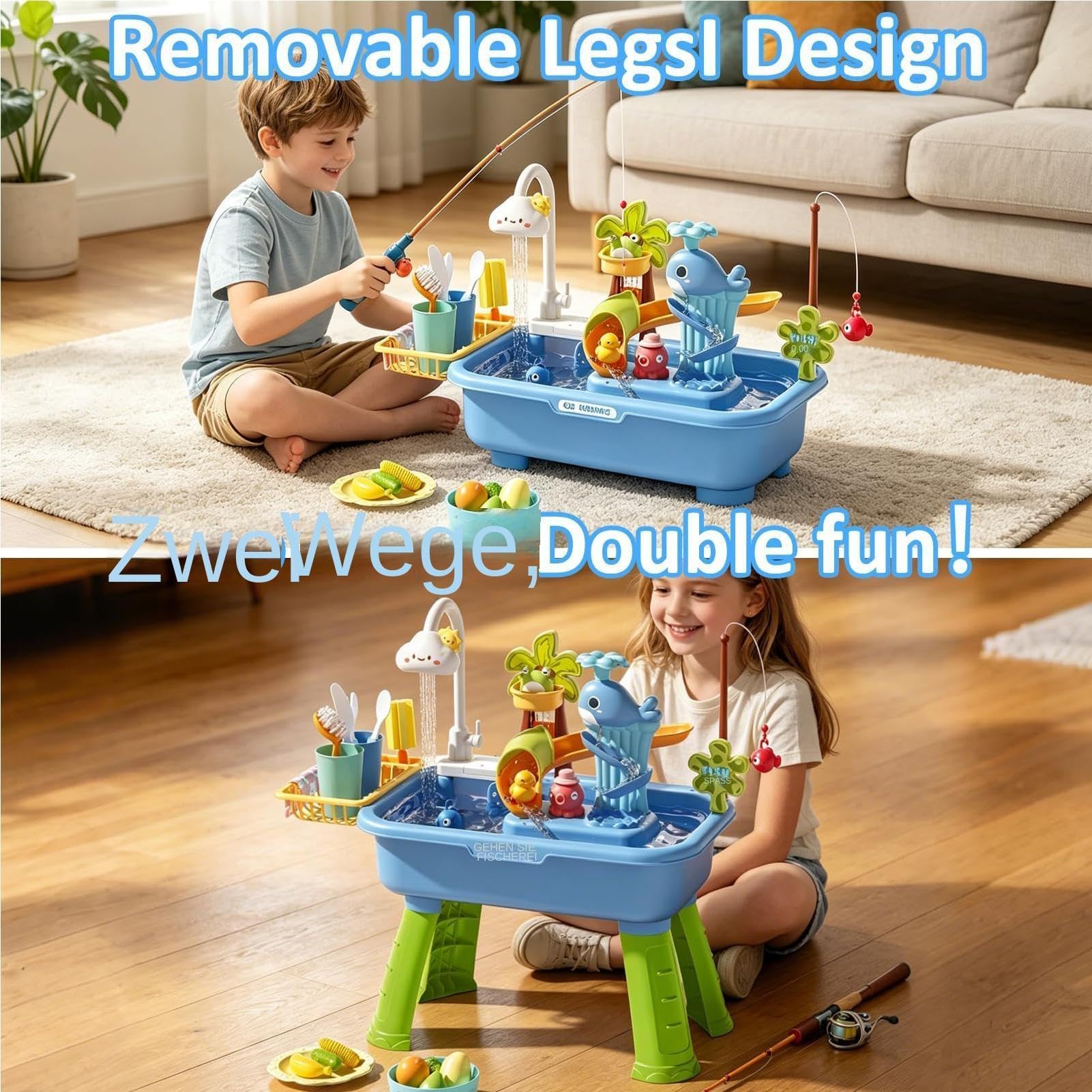 Generisch Wasserspieltisch Sensorik Waschbecken Sommer Spielzeuge | Kinder Aktivitäts-Spieltisch für drinnen und draußen Für Garten, , Park, Terrasse, Camping, drinnen und draußen, Vorschule,