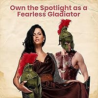 Vista 26 de Nicky Bigs Novelties Casco medieval de caballero griego espartano, disfraz de gladiador dorado, casco romano con máscara facial plegable