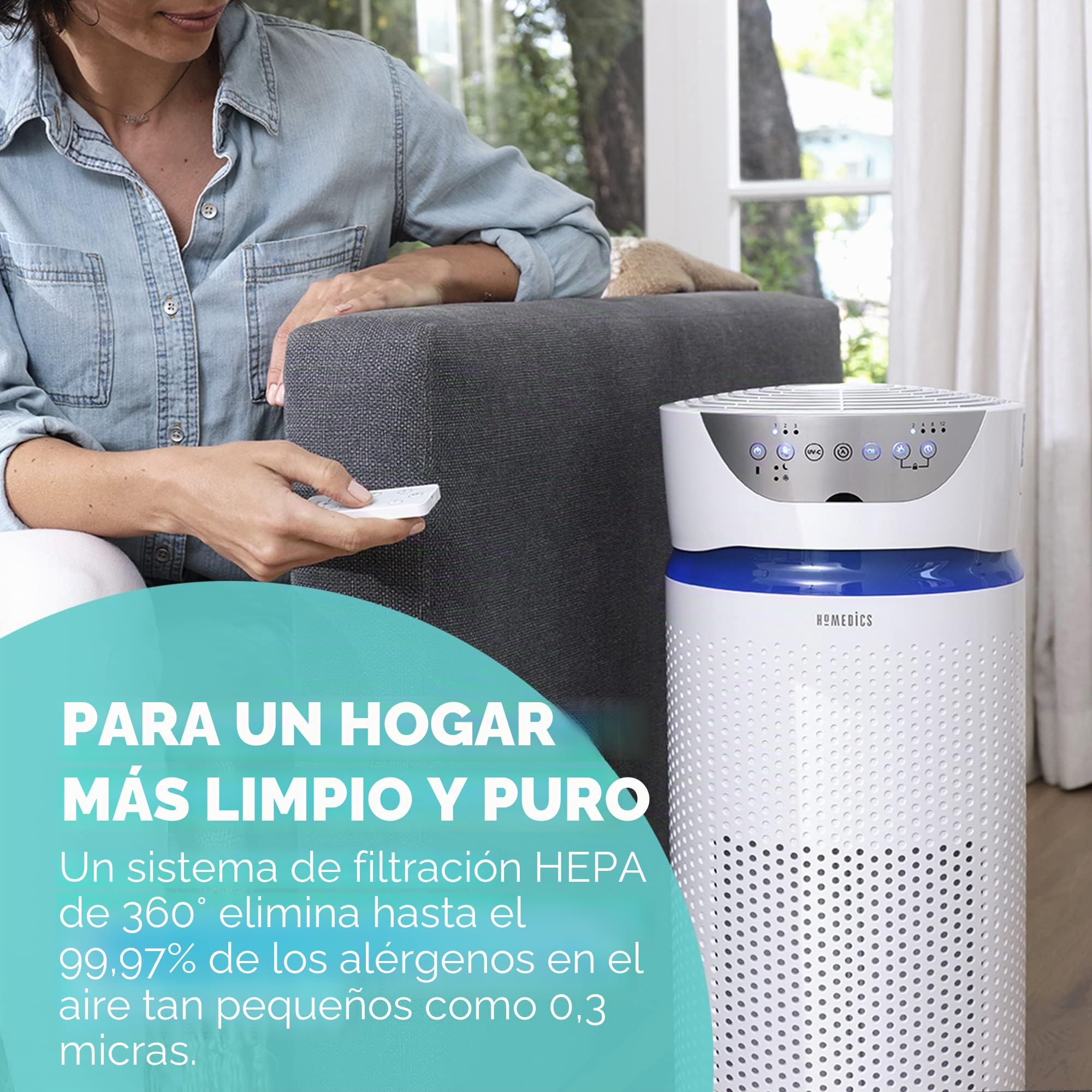 Homedics TotalClean 5 en 1 Deluxe Purificador de Aire