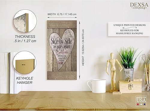 Miniatura 8 de New Horizons placa de madera Side By Side Or Miles Apart, Sisters...