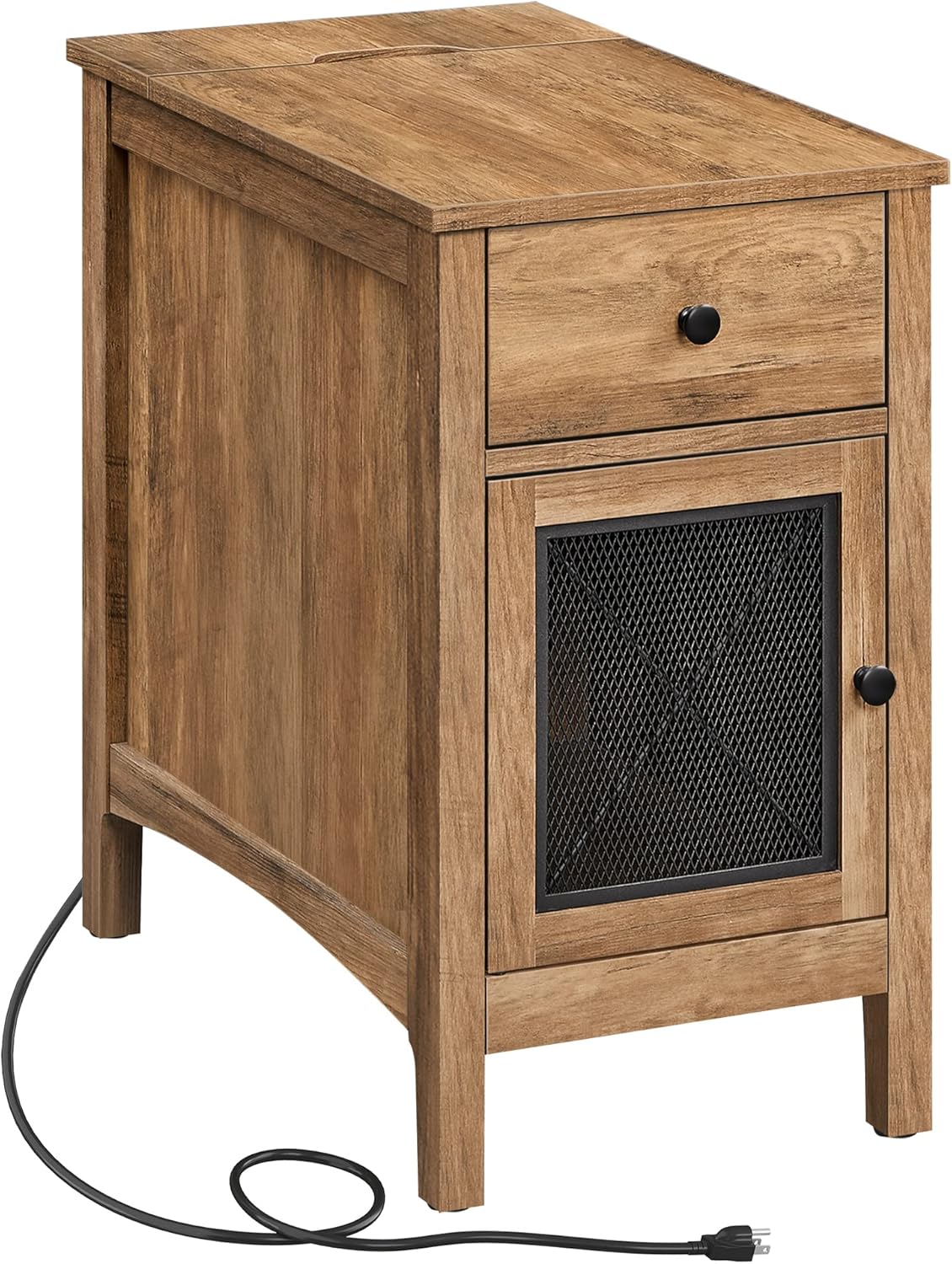 VASAGLE Side Table with USB Ports and Outlets, End Table, Nightstand