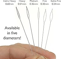 Vista 2 de The Beadsmith Basic Elements - Agujas plegables de 2.5 pulgadas de largo, alambre trenzado flexible, ojo grande, fácil de enhebrar, 4 agujas medianas
