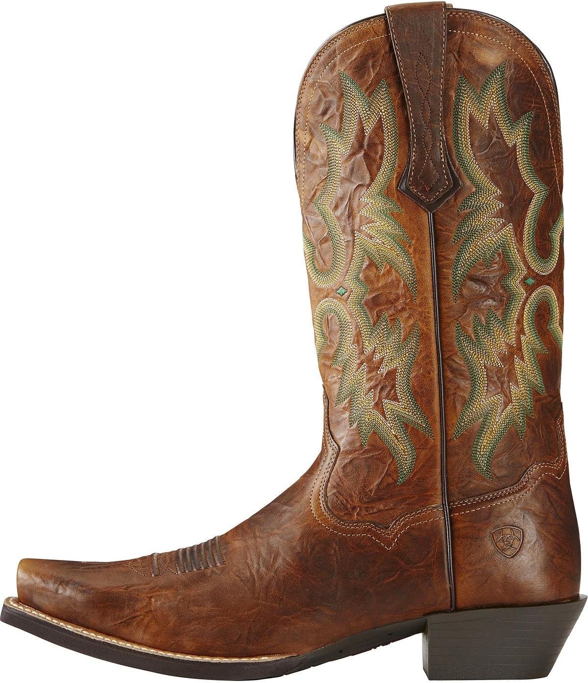 Side profile of the ARIAT Men's Dress Tombstone Boot, showing the full boot from the side, including the heel and toe shape.