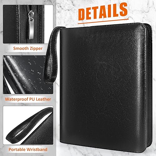 Miniatura 2 de Carpeta de tarjetas jumbo con mangas, álbum de tarjetas jumbo de piel sintética negra, protector de tarjetas grandes