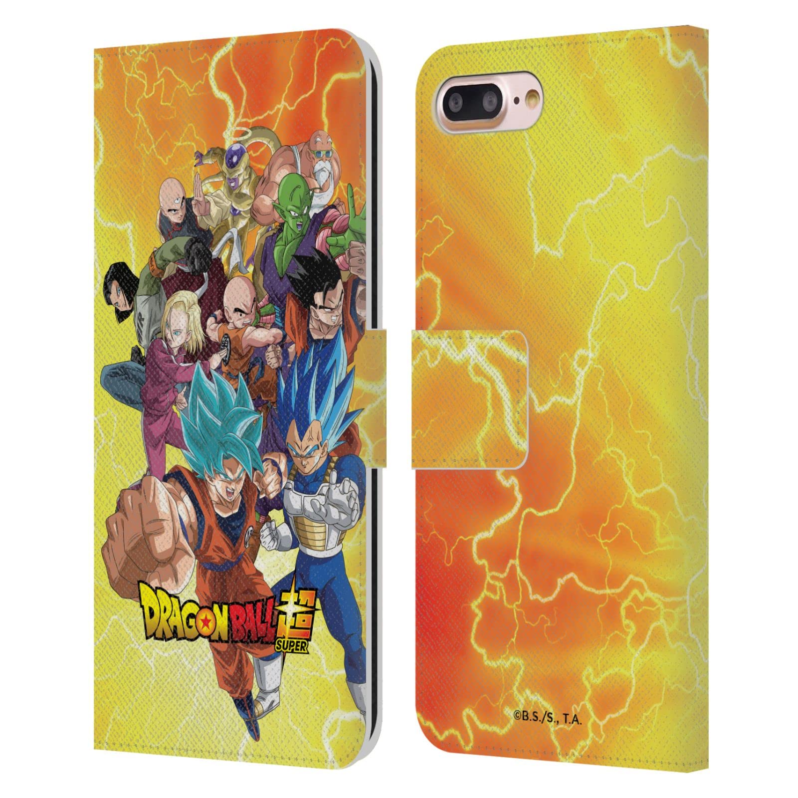 Head Case Designs Officially Licensed Dragon Ball Super Universe 7 Group Universe Survival Arc Leather Wallet Case Compatible with Apple iPhone 7 Plus/iPhone 8 Plus