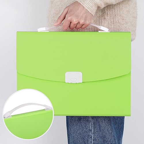 Miniatura 23 de Carpeta de archivos expandible de 13 bolsillos, organizador mensual de archivos de acordeón, tamaño carta, carpeta de documentos tamaño A4 con asa