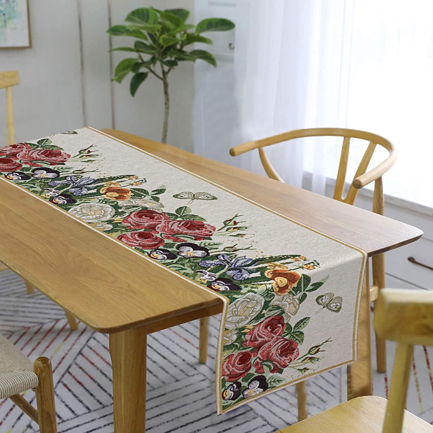 Red Flower Christmas Table Mat Set - Eco-Friendly Cotton -16 Red Flower Christmas Table Mat Set - Eco-Friendly Cotton -16