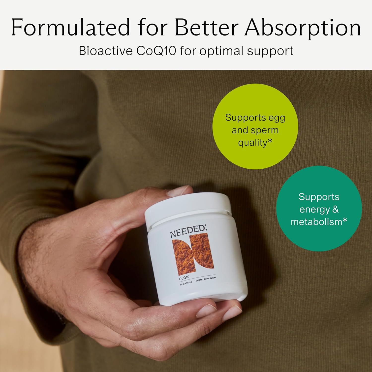 Needed. CoQ10 200mg Supplement - Ubiquinol 200mg for Women and Men – Coenzyme Q10 Preconception Health Supplement, Non-GMO, Softgels – 30 Count - Image 3