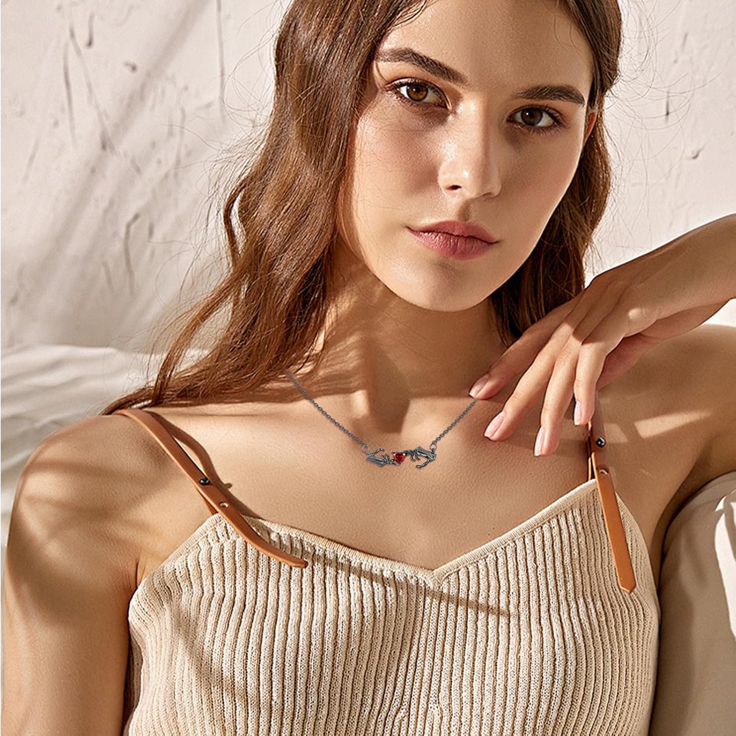 Skull Necklace 925 Sterling Silver Gothic Skull Pendant Necklace Gothic Jewelry Halloween Jewelry Gifts for Women Men - Image 4